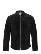 Clark Zipped Suede Shirt Jacke Black Jofama