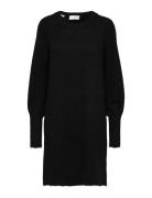 Slflulu Ls Knit Dress O-Neck B Noos Black Selected Femme