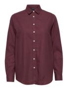 Isa Organic Cotton Light Flannel Shirt Burgundy Lexington Clothing
