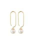 Pearl Drop Earhanger Gold Design Letters