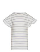 T-Shirt Ss Stripe Blue Creamie