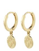 Nomad Coin Huggie Hoop Earrings Gold-Plated Gold Pilgrim