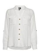 Vmbumpy L/S Shirt New Wvn Ga Noos White Vero Moda