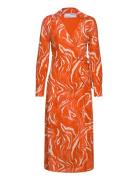 Slfsirine Ls Midi Wrap Dress B Orange Selected Femme