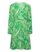 Slffiola Ls Aop Wrap Dress B Green Selected Femme