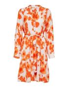 Slfmivi Ls Short Aop Dress B Noos Orange Selected Femme