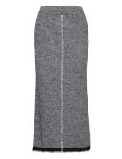 Ilvana Melange Knit Skirt Grey Hosbjerg