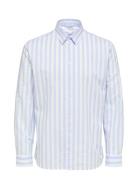 Slhregnew-Linen Shirt Ls Classic W Blue Selected Homme