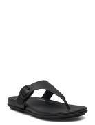 Gracie Rubber-Buckle Leather Toe-Post Sandals Black FitFlop