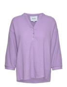 Hemma 3/4 Sleeve Blouse 1 Purple Minus