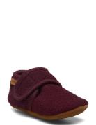 Baby Wool Slippers Burgundy En Fant