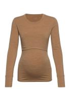 Merino Wool L/S Top Brown Boob