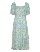 Crregitze Long Dress- Zally Fit Blue Cream