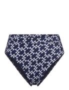 High Waist Cheeky Bikini Print Blue Tommy Hilfiger