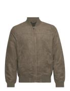 Suede-Effect Bomber Jacket Khaki Mango