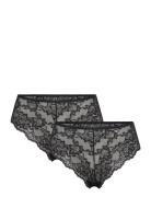 Pclina Lace Wide Brief 2-Pack Noos Black Pieces