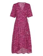 Onlleah S/S Wrap Midi Dress Ex Ptm Pink ONLY