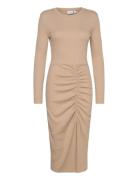 Viribena L/S Slit Midi Dress/1N Beige Vila