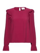 Vifini O-Neck L/S Top - Noos Red Vila