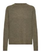 Slflulu Ls Knit O-Neck Green Selected Femme