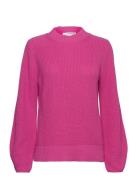 Slfleslie Ls Knit O-Neck B Pink Selected Femme