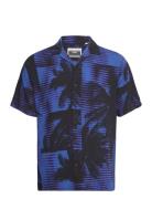 Jcounnatural Reggie Resort Shirt Ss Ln Blue Jack & J S