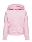 Nike Club Fleece High-Low Full-Zip Hoodie Pink Nike