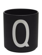 Black Porcelain Cups A-Z Black Design Letters