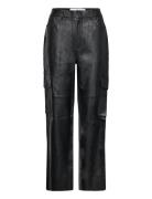 Slfkaisa Hw Leather Pant Black Selected Femme