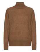 Slfsif Sisse Ls Knit Highneck B Brown Selected Femme