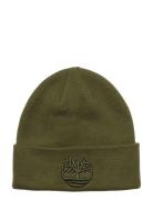 Tonal 3D Embroidery Beanie Khaki Timberland