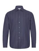 Slhregearl-Untuck Shirt Check Ls Navy Selected Homme