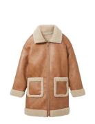 Reversible Shearling Coat Brown Tom Tailor