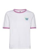 Fia Stacked Logo T-Shirt White Double A By Wood Wood
