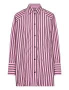 Stripe Cotton Over Raglan Shirt Patterned Ganni