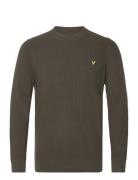 Grid Knit Crew Neck Jumper Green Lyle & Scott