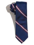 Navy Burgundy White Striped Preppy Silk Patterned AN IVY