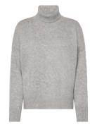 Chunky Roll Neck Sweater Grey Davida Cashmere