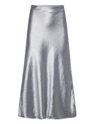 Slfsilva-Lena Hw Midi Skirt B Silver Selected Femme