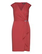 Jersey Cap-Sleeve Cocktail Dress Red Lauren Ralph Lauren