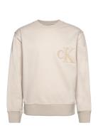 Ck Chenille Crew Neck Cream Calvin Klein Jeans
