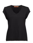 Cc Heart Basic V-Neck T-Shirt Black Coster Copenhagen