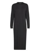 Round-Neck Knitted Dress Black Mango