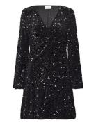Vibarina Wide Sleeve Glitter Dress Black Vila