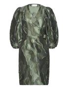 Wrap Dress With Balloon Sleeves Green Coster Copenhagen