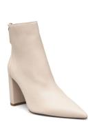 Pointed-Toe Ankle Boot Swith Zip Closure Beige Mango