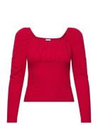 Neija Square Neck Top Red Bubbleroom