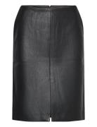 Briar Vegan Leather Midi Skirt Black Bardot