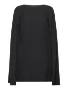 Cape Georgette Cocktail Dress Black Lauren Ralph Lauren