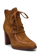 Mabel Leather-Trim Suede Bootie Brown Lauren Ralph Lauren